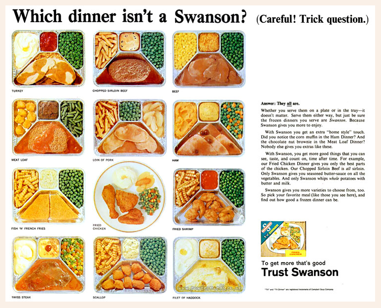 Retro Swanson's TV Dinner ad